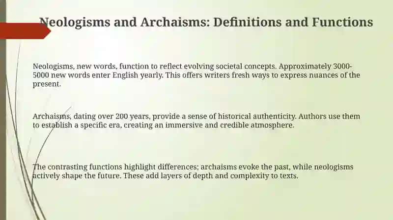 Special Literary vocabulary NeologismsArchaims 3