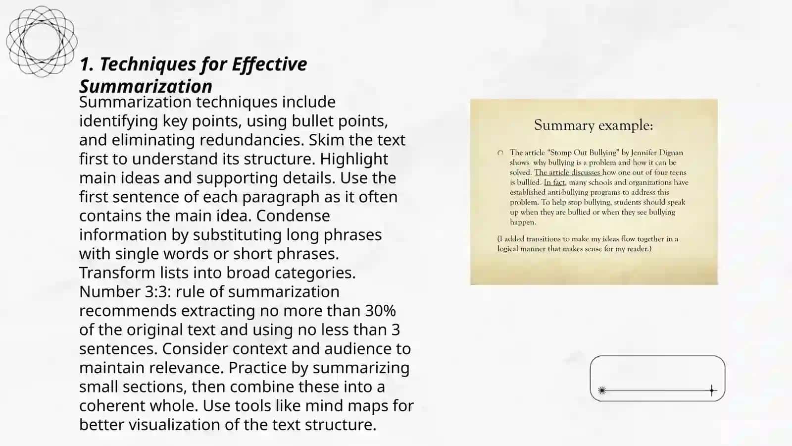 Summarizing the research 3