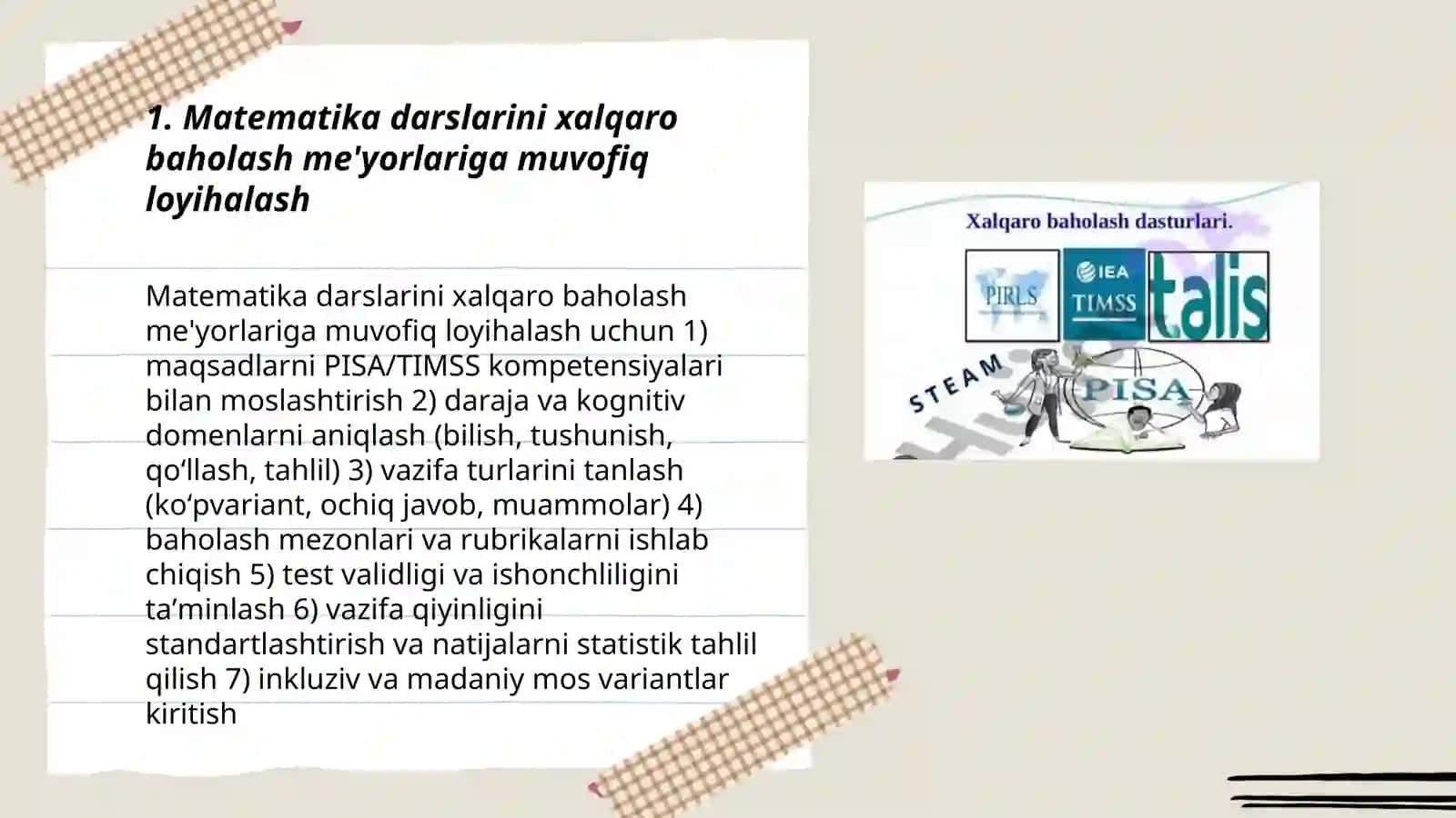 Matematika darslarida xalqaro baholash 3