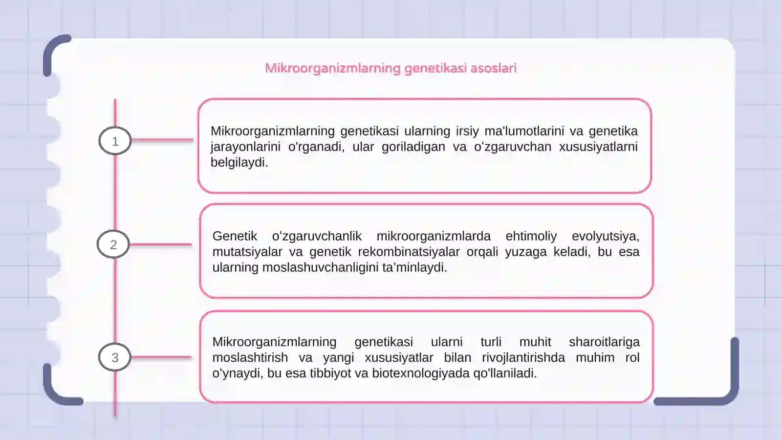 Mikroorganizmlarning genetikasi va oʻzgaruvchanligi 3