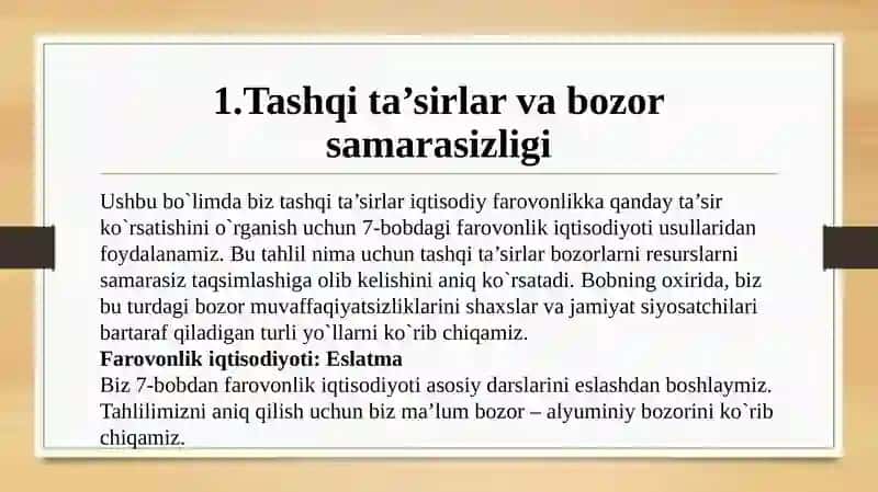 Tashqi ta'sirlarni yumshatish bo'yicha davlat siyosati. 3