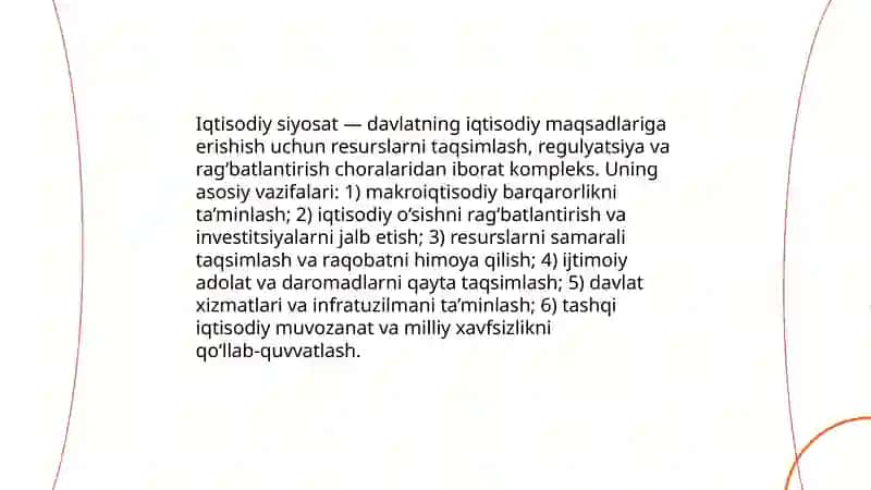 Iqtisodiy siyosatga kirish 3