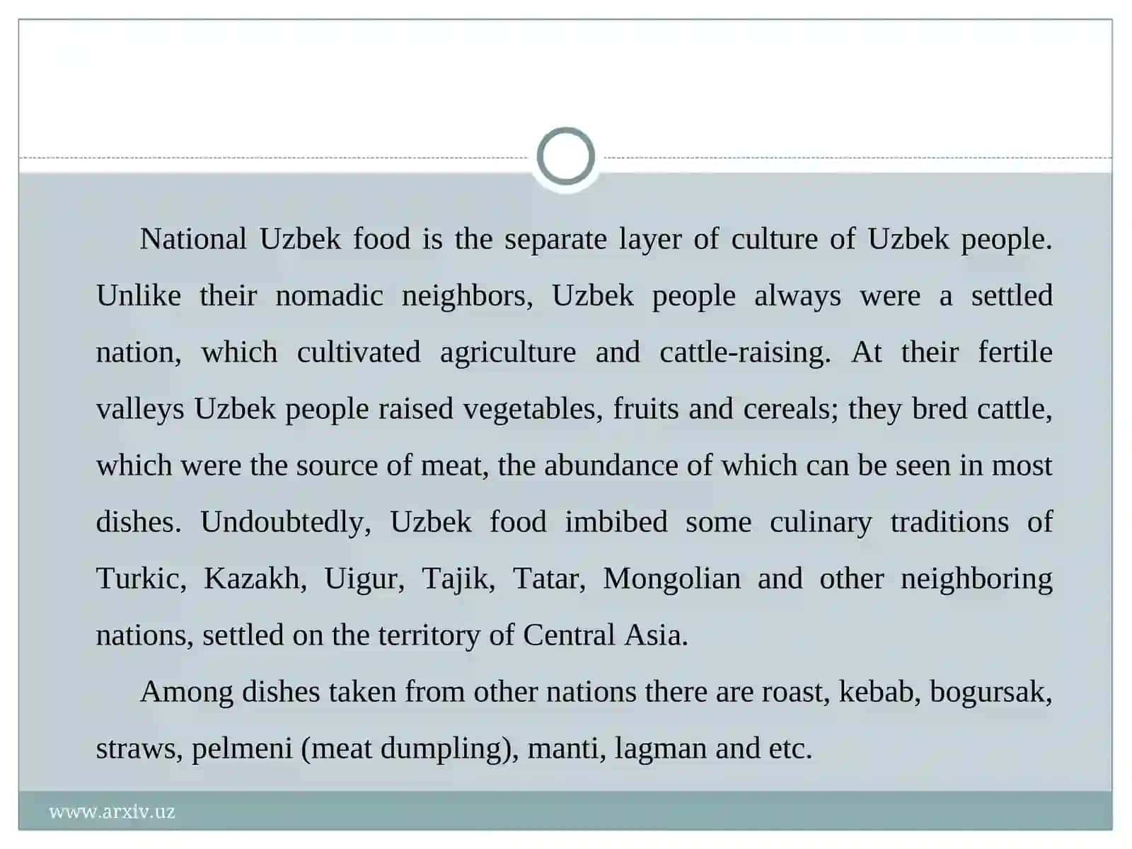O'zbek taomlari 3