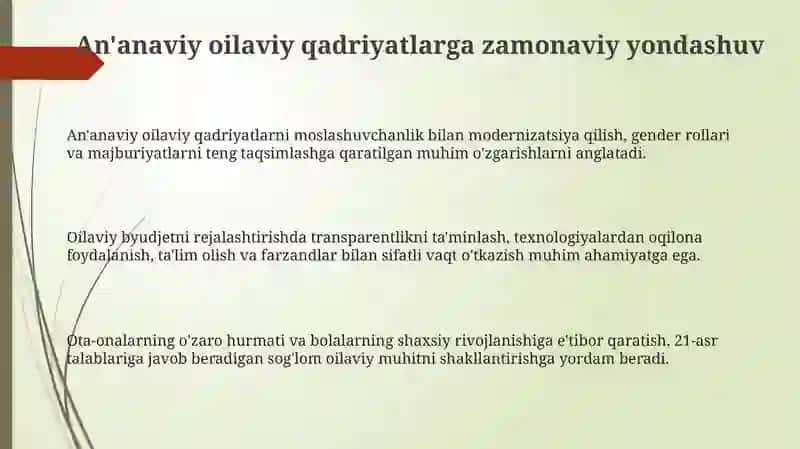 An'anaviy Oilaviy Qadriyatlar 3