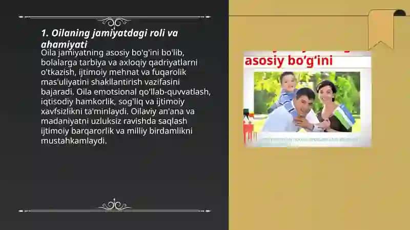 Oil jamiyatning asosiy bo'g'ini 3