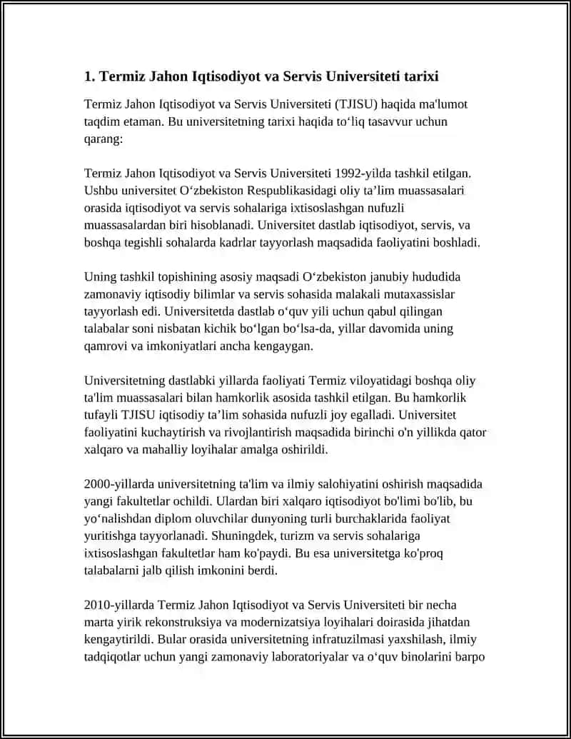 Termiz Jahon Iqtisodiyot va Servis Universiteti 3