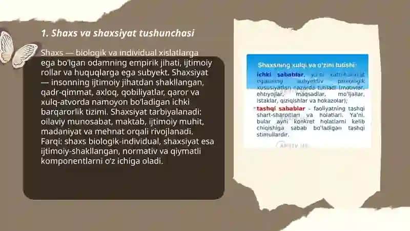 Psixologiyadan ShAXS mavzusida 3