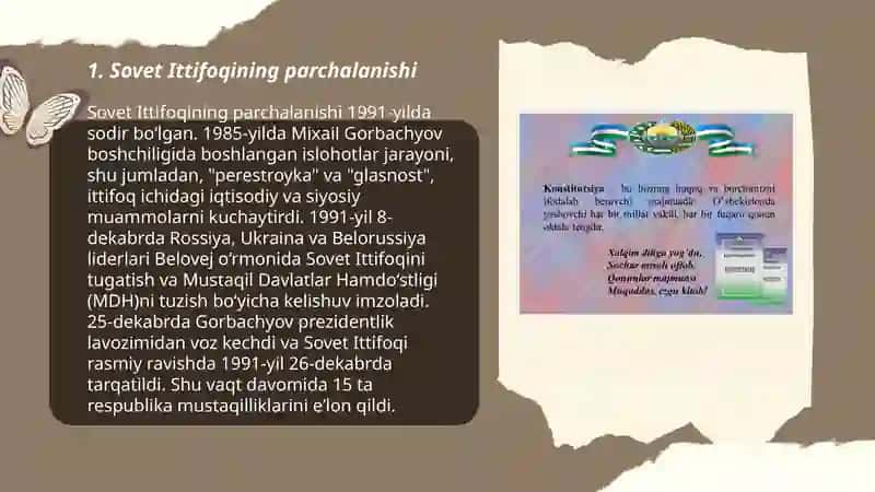 Mustaqil O'zbekiston Respublikasining tashkil topishi va uning tarixiy ahamiyati 3