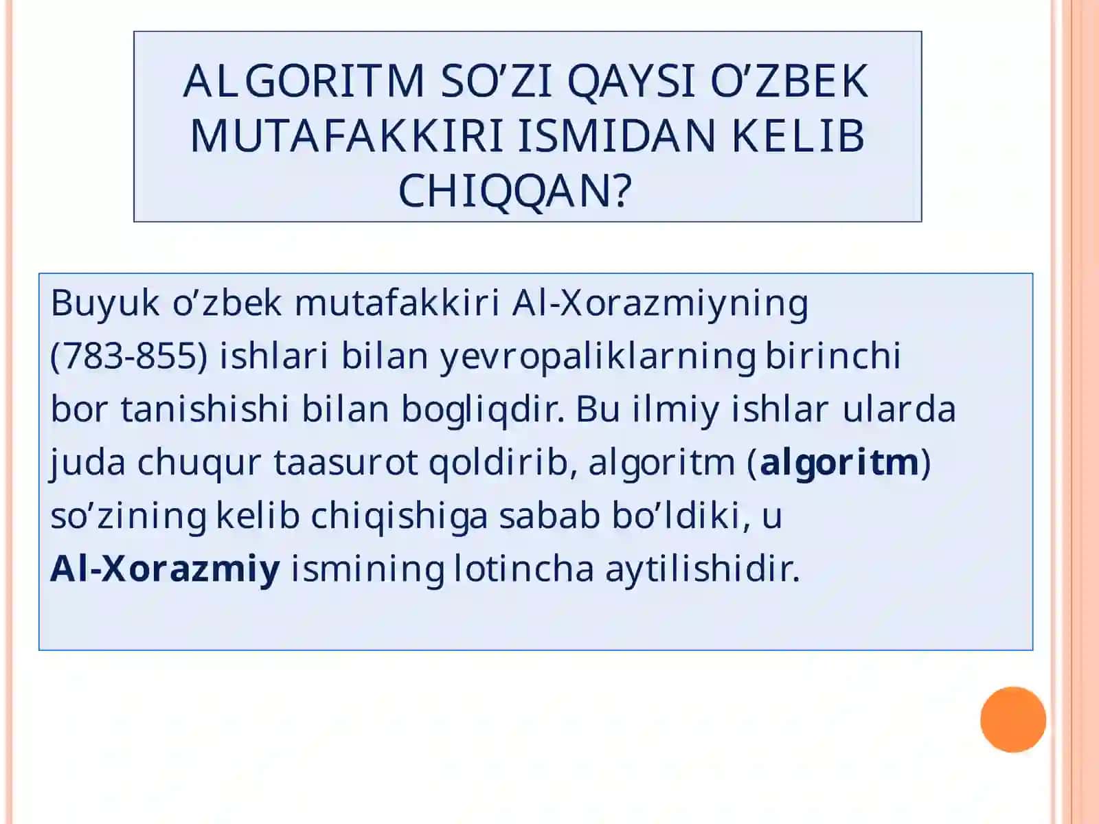 ALGORITMLARNI YARATISH USULLARI VA TURLARI 3