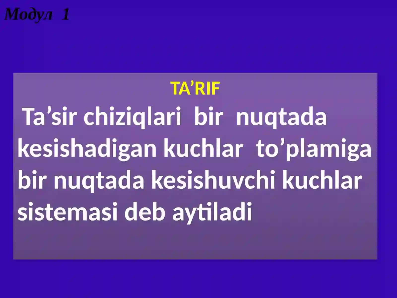 BIR NUQTADA KESISHUVCHI KUCHLAR SISTEMASI 3
