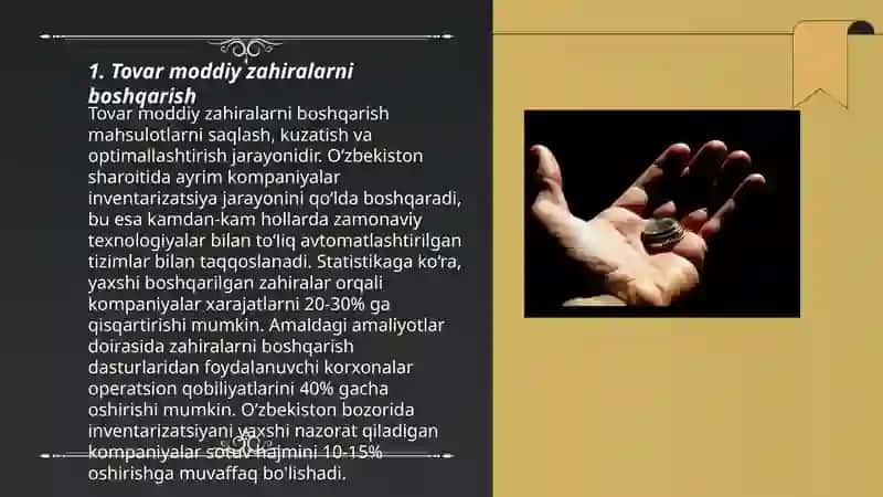 Tovar moddiy zahiralarni boshqarish 3