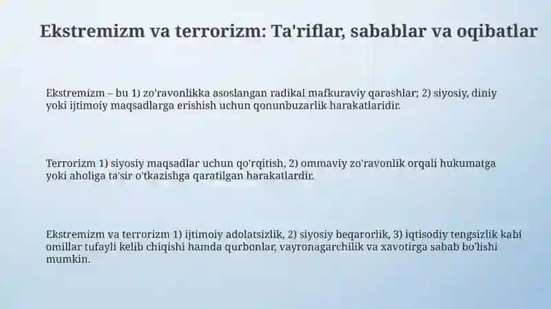 Ekstremizm va Terrorizm 3
