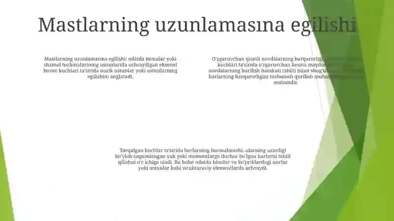 Sterjenlarning Bo'ylama Egilishi 3