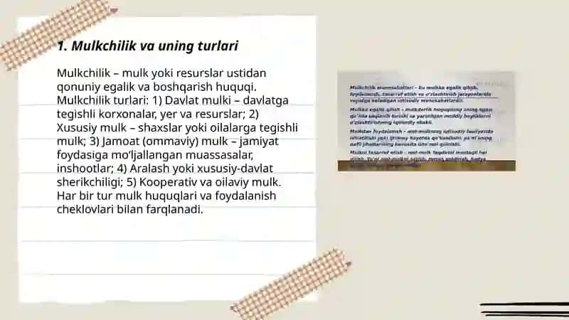 Mulkchilik munosabatlari 3