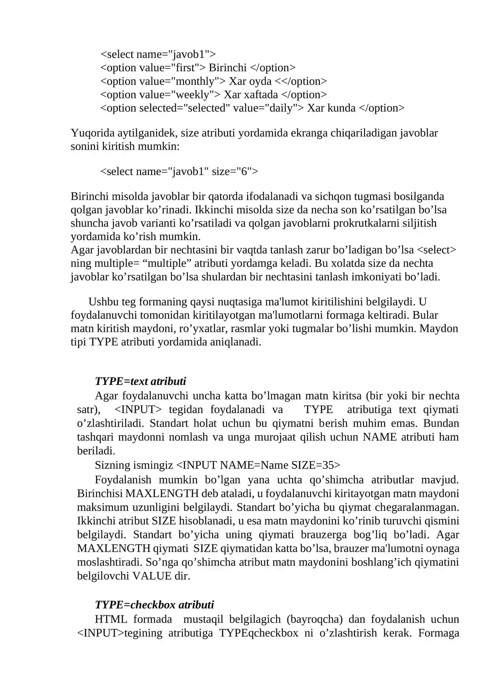Formalar tashkil qilish va ularni qayta ishlash 3