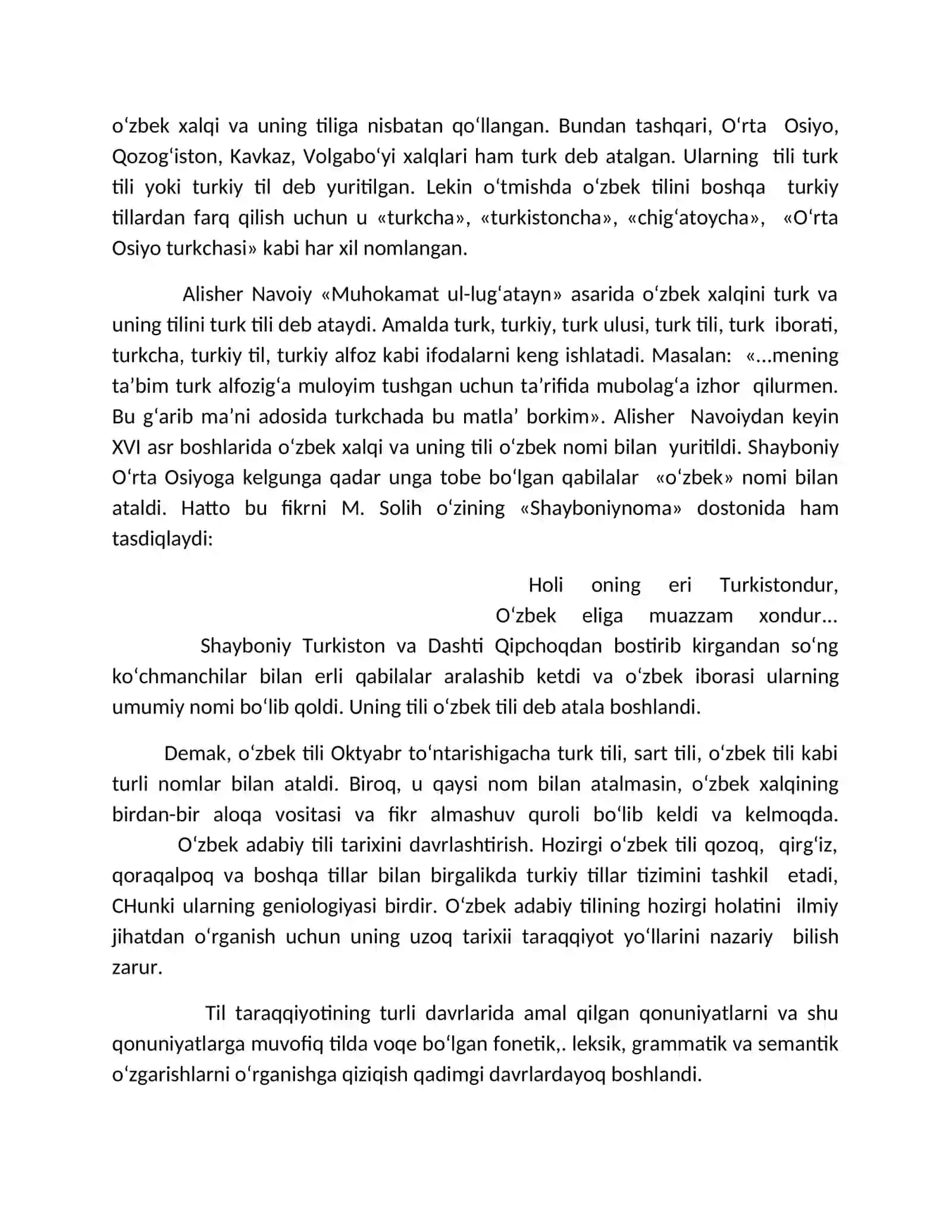 #Oʻzbek xalqining tili  va uning taraqqiyoti 3