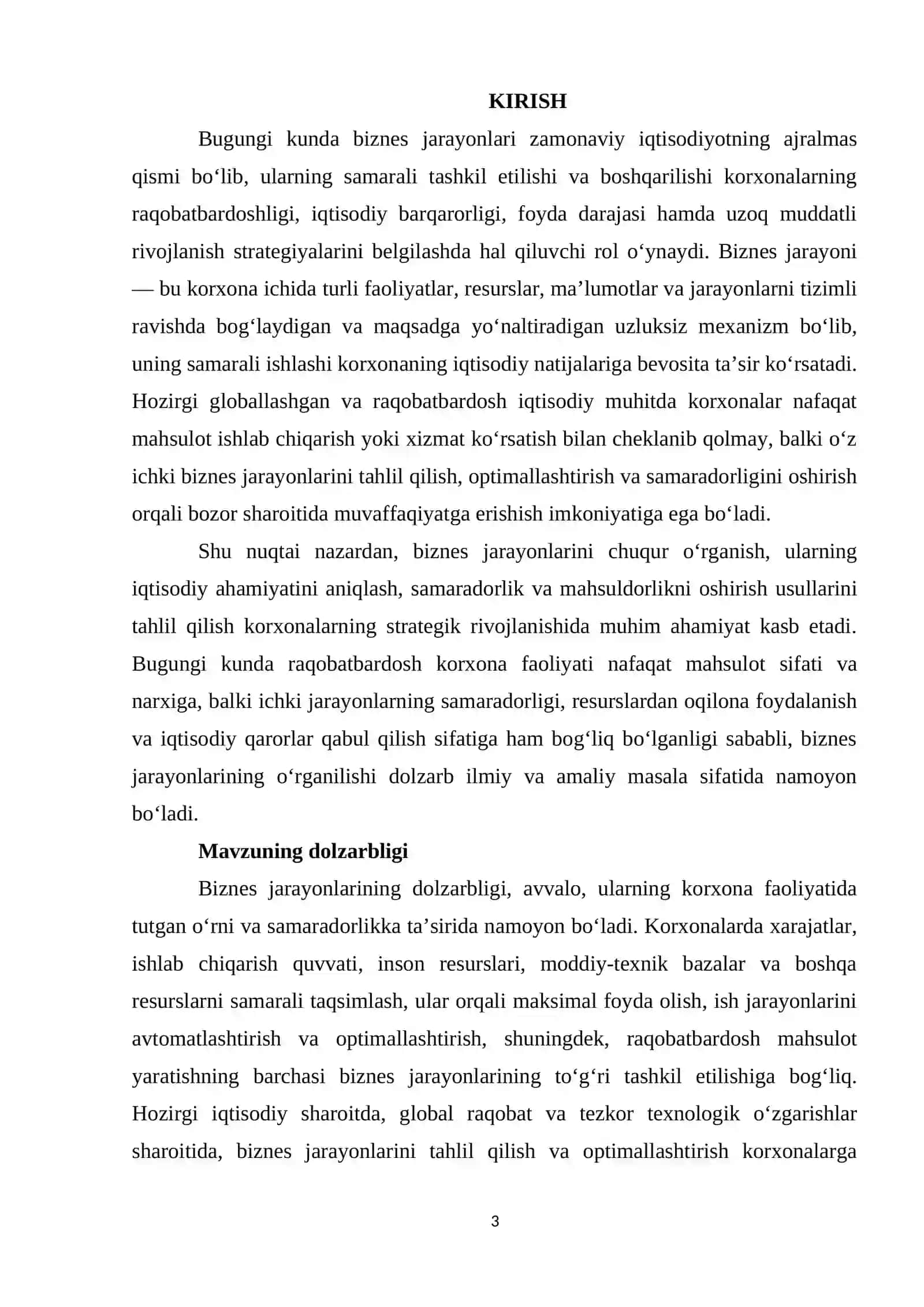 Biznes jarayonlarining ahamiyati 3