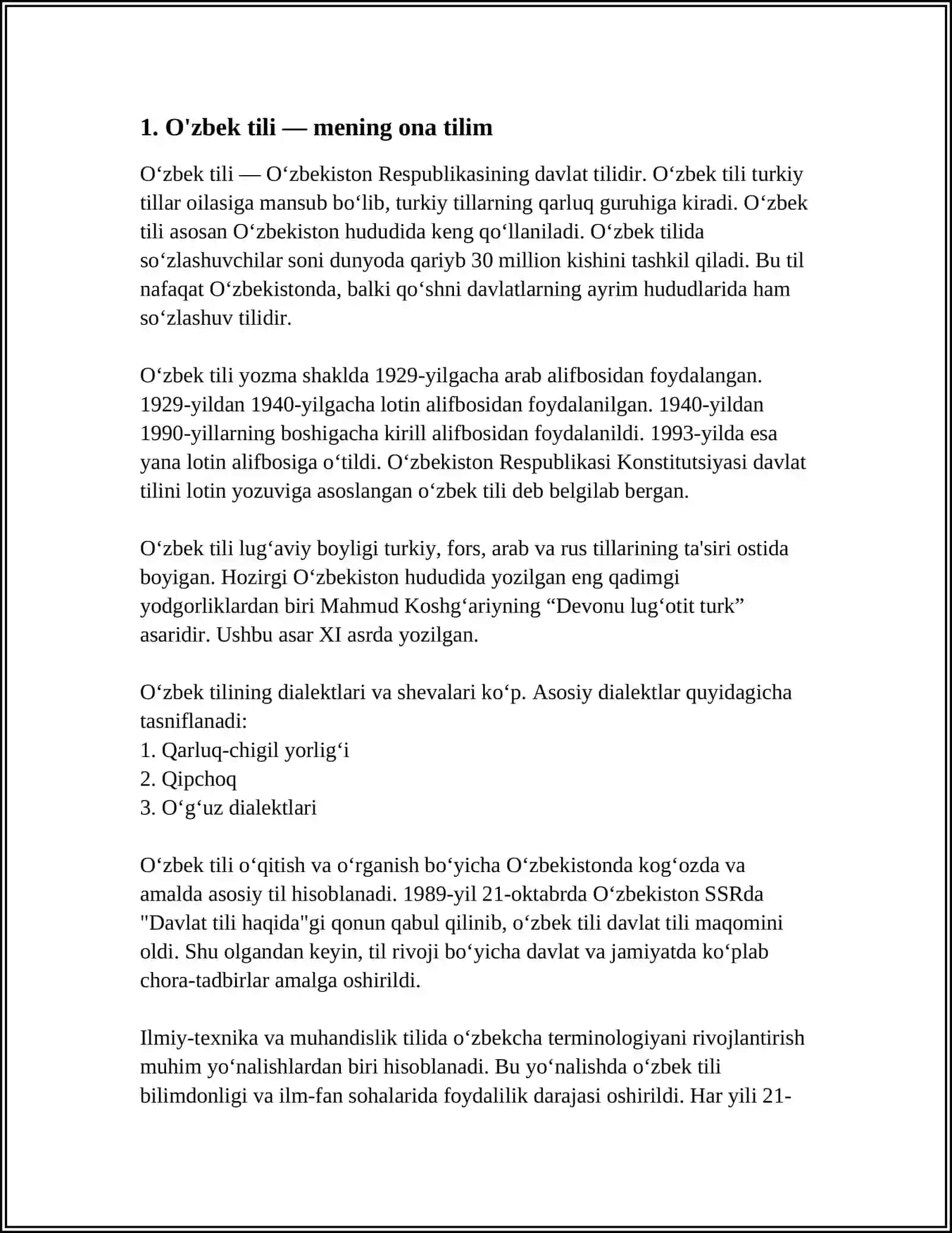 O‘zbek tili ona tili mavzusida insho 3