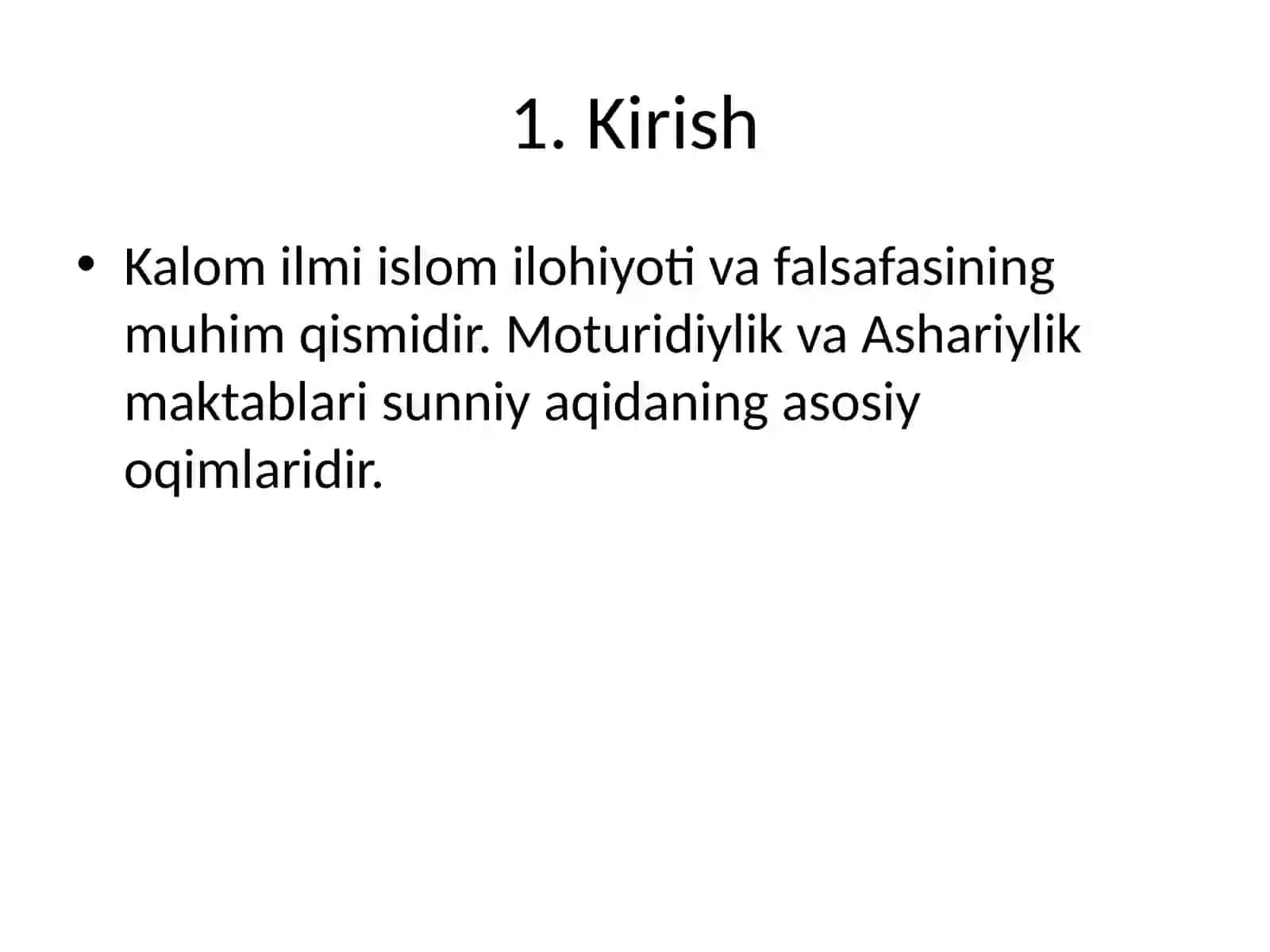 Moturidiylik va Ashariylik maktablarining kalom va falsafasi 3
