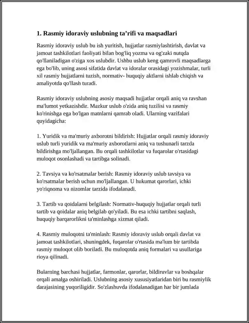 Rasmiy IDORAVIY USLUB HUSUSIYATLARI 3