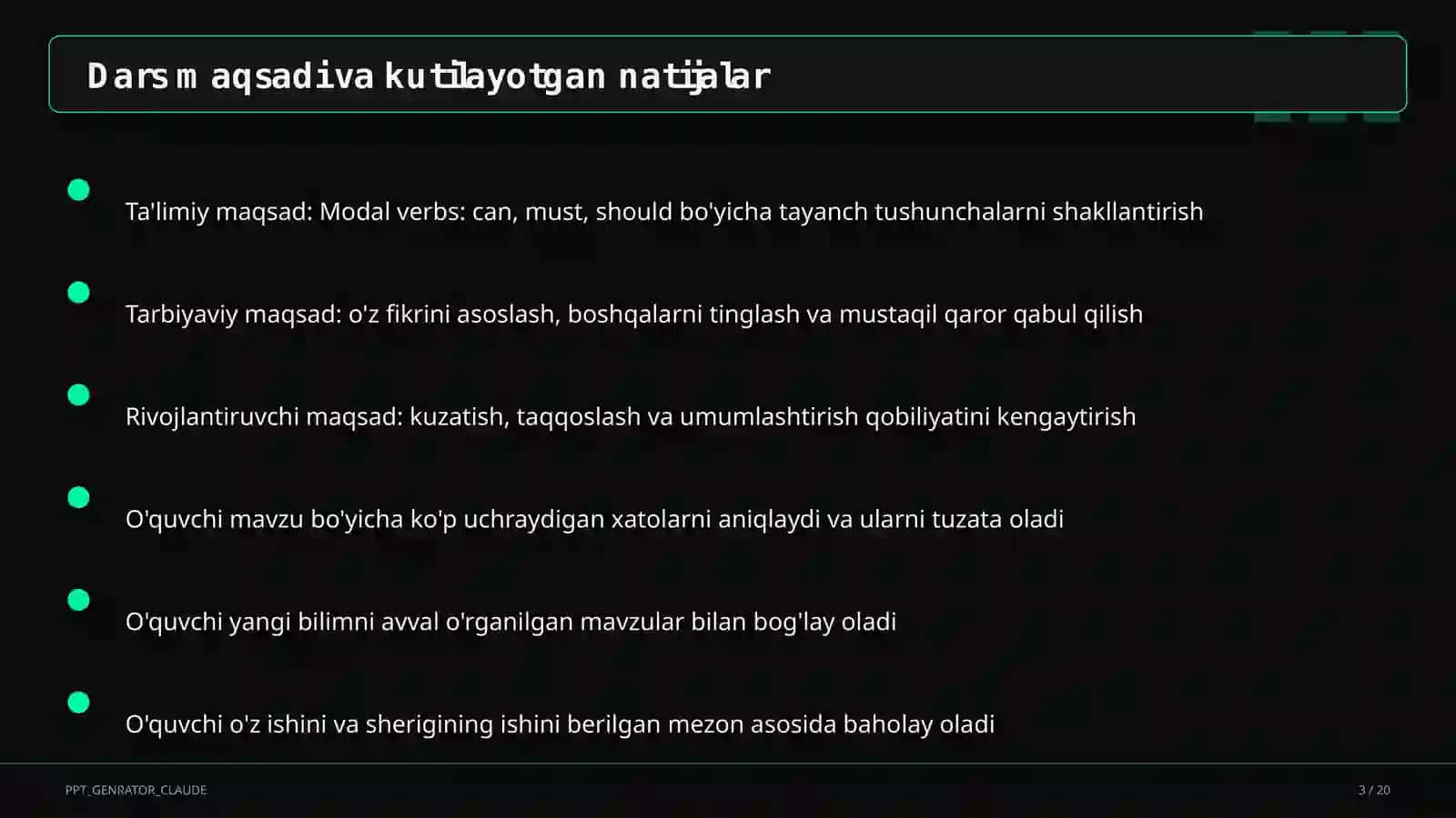 Modal verbs: can, must, should (7-sinf) 3