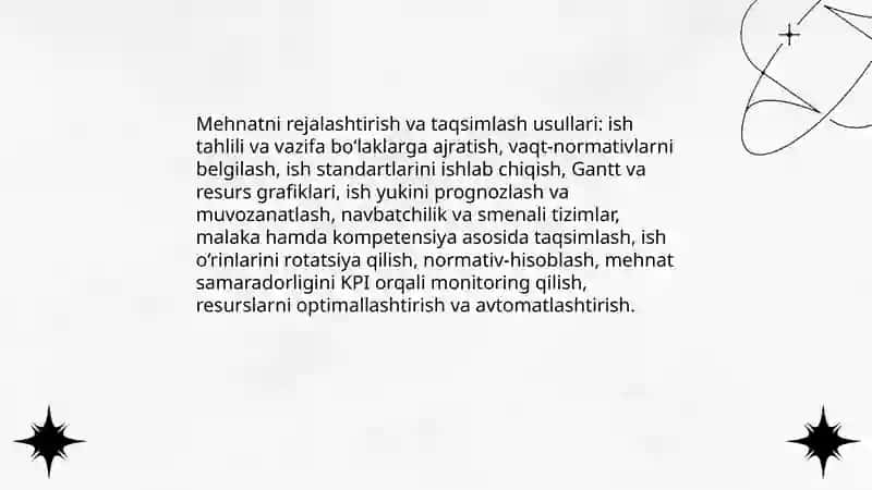 Mehnatni boshqarish usullari 3