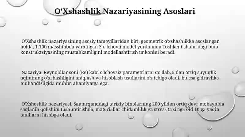 O'Xshashlik nazariyasining asoslari 3