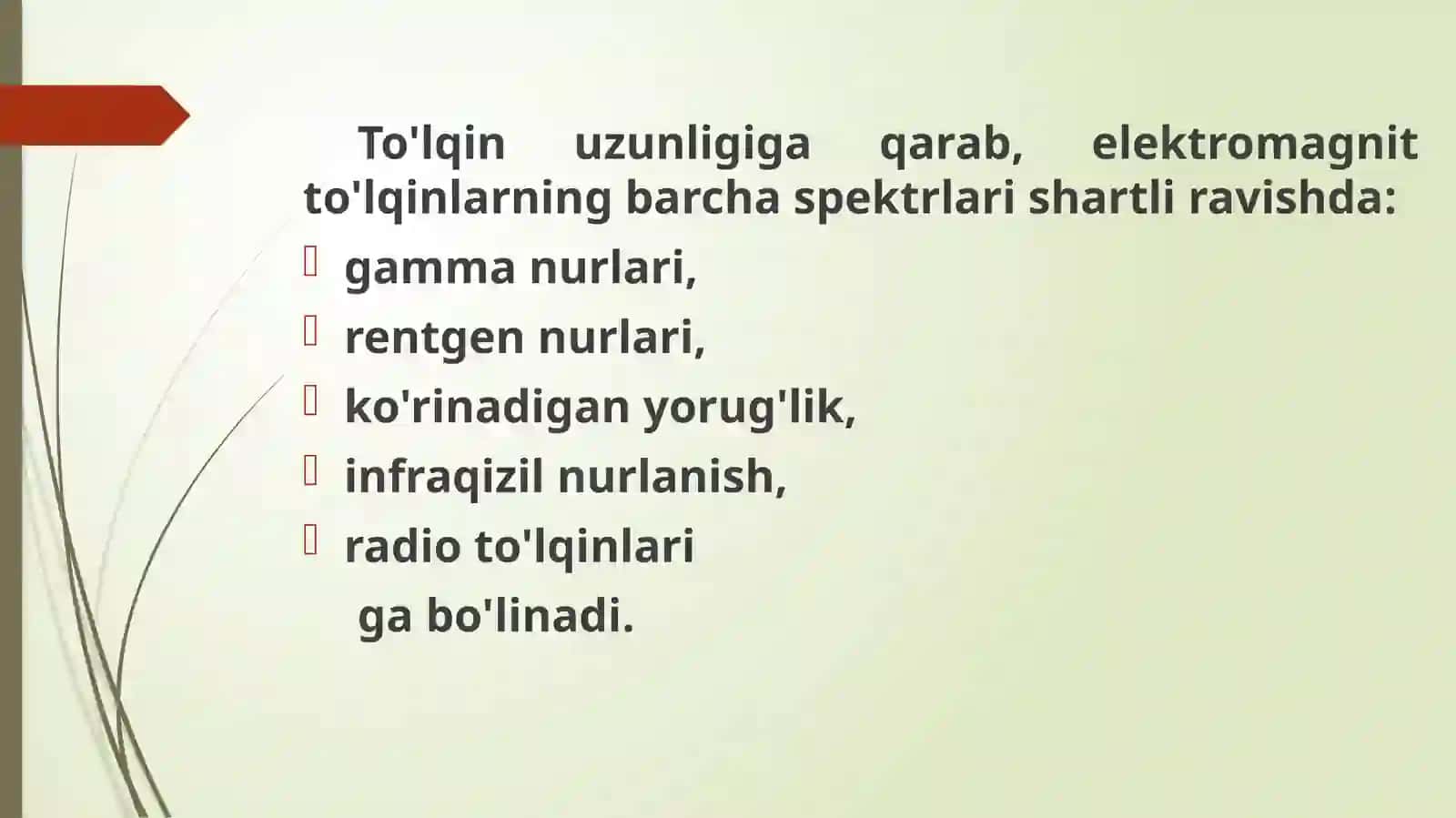 Tarmoqlarda to`lqinlar va nurlanish 3