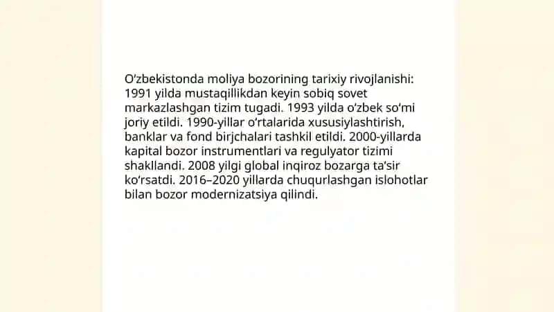 Oʻzbekistonda moliya bozoring shakllanishi 3
