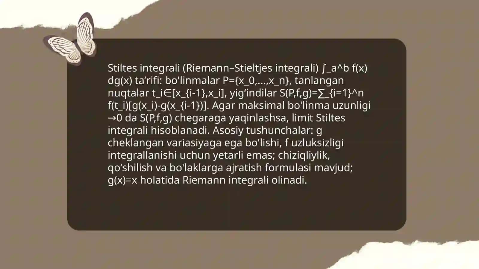 Stiltes integrali va uni hisoblash 3