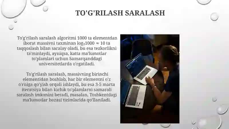 To'g'rilash saralash 3