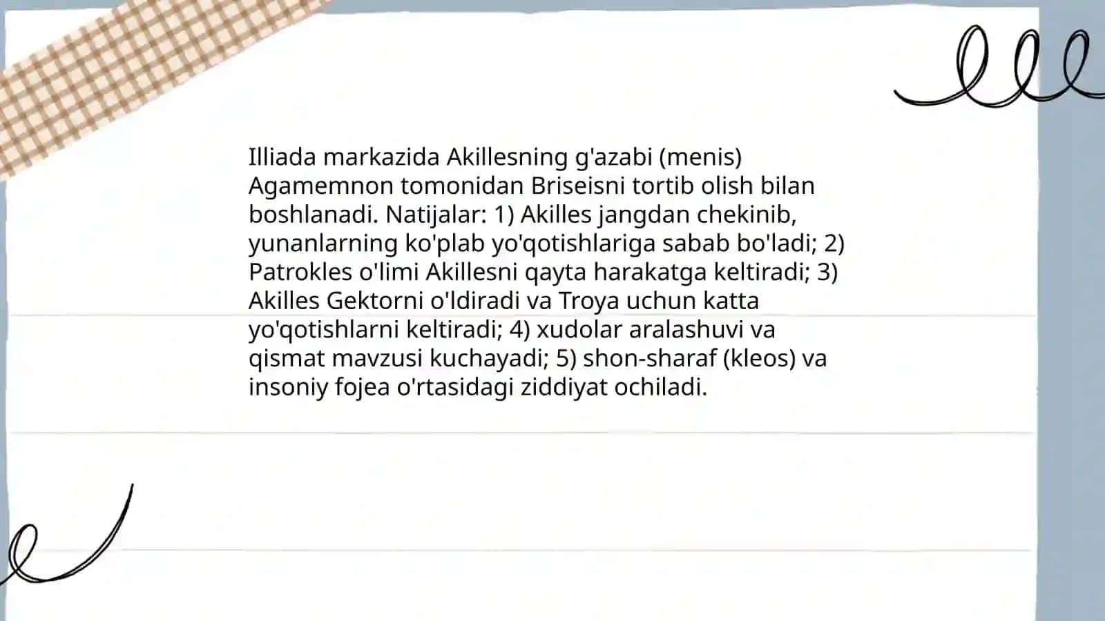 Illiada eposi tahlili 3