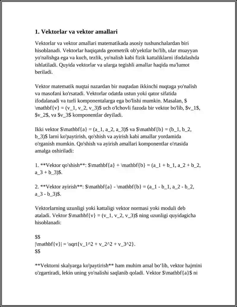 LINEAR ALGEBRA MAVZUSIDA MUSTAQIL ISH 3