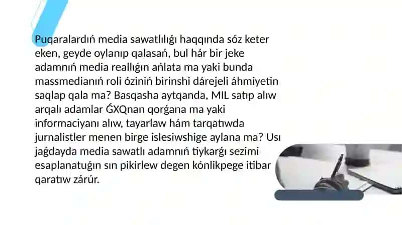 Media-sawatlılıq tiykarǵı kuralı 3