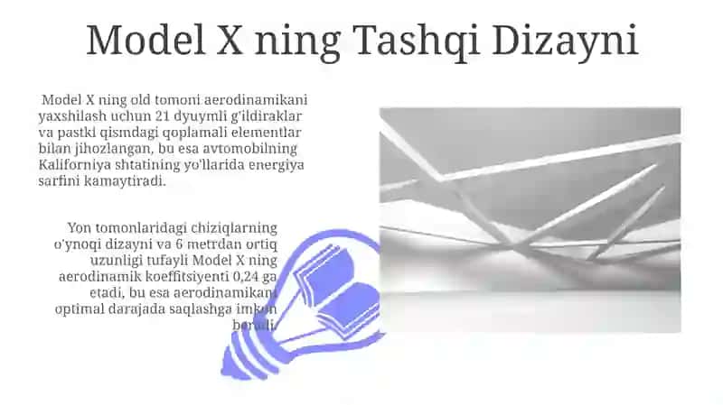 Tesla Model X avtomobilining tuzilishi va texnik xususiyatlari 3