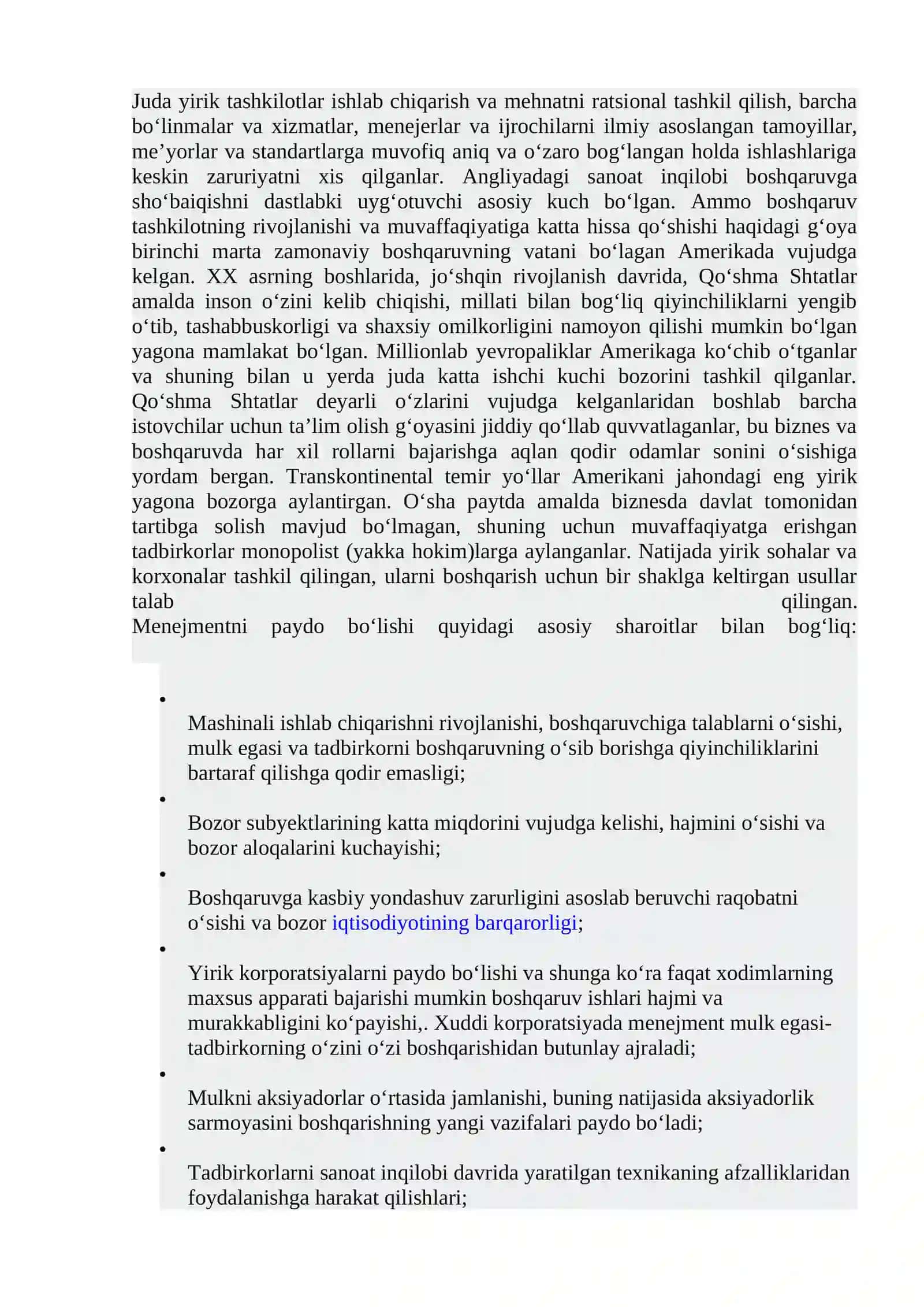 I-Mavzu.Menejmentning rivojlanish tarixi va hozirgi holati 3