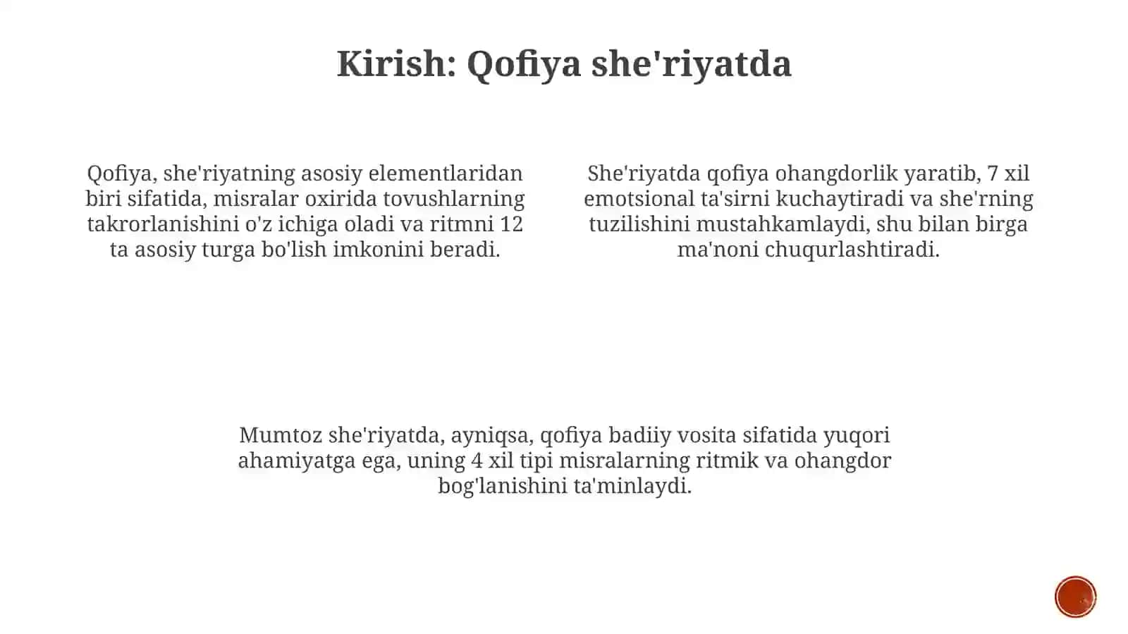 Mumtoz qofiya tiplari va turlari 3