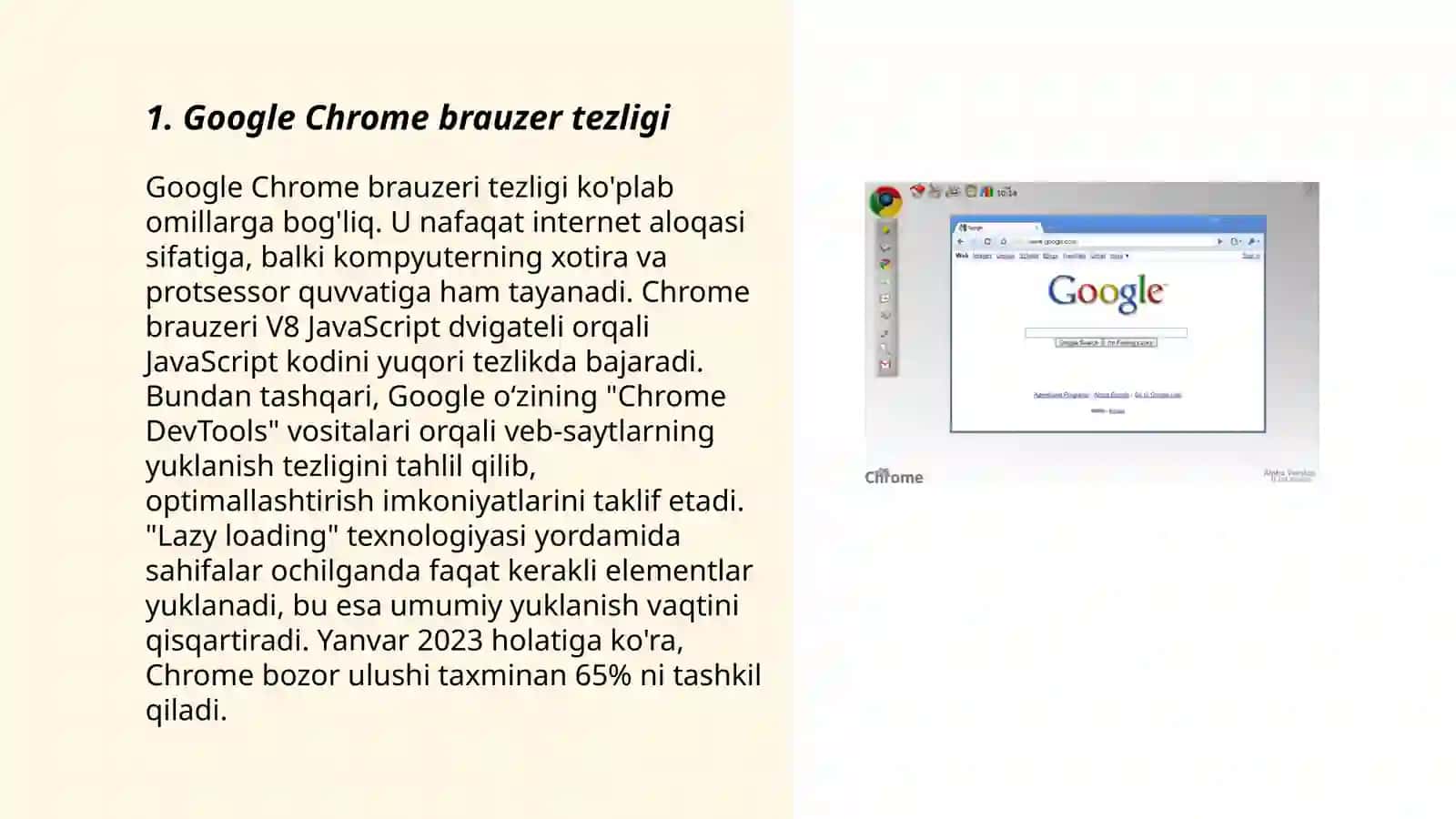Google Chrome dasturi imkoniyatlari 3