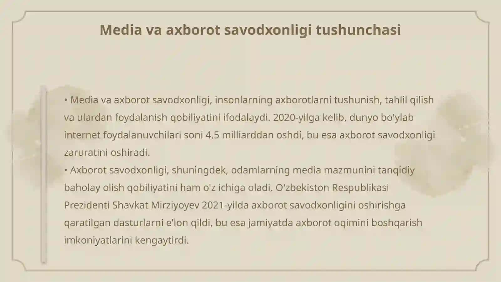 Media va axborot savodxonligi 3