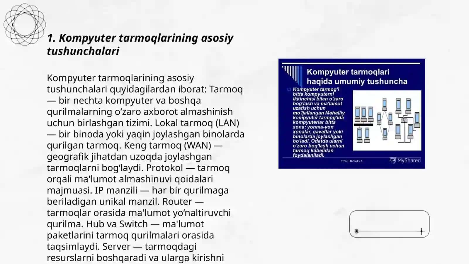 Kompyuter tarmoqlarining tuzilishi va qoʻllanishi 3