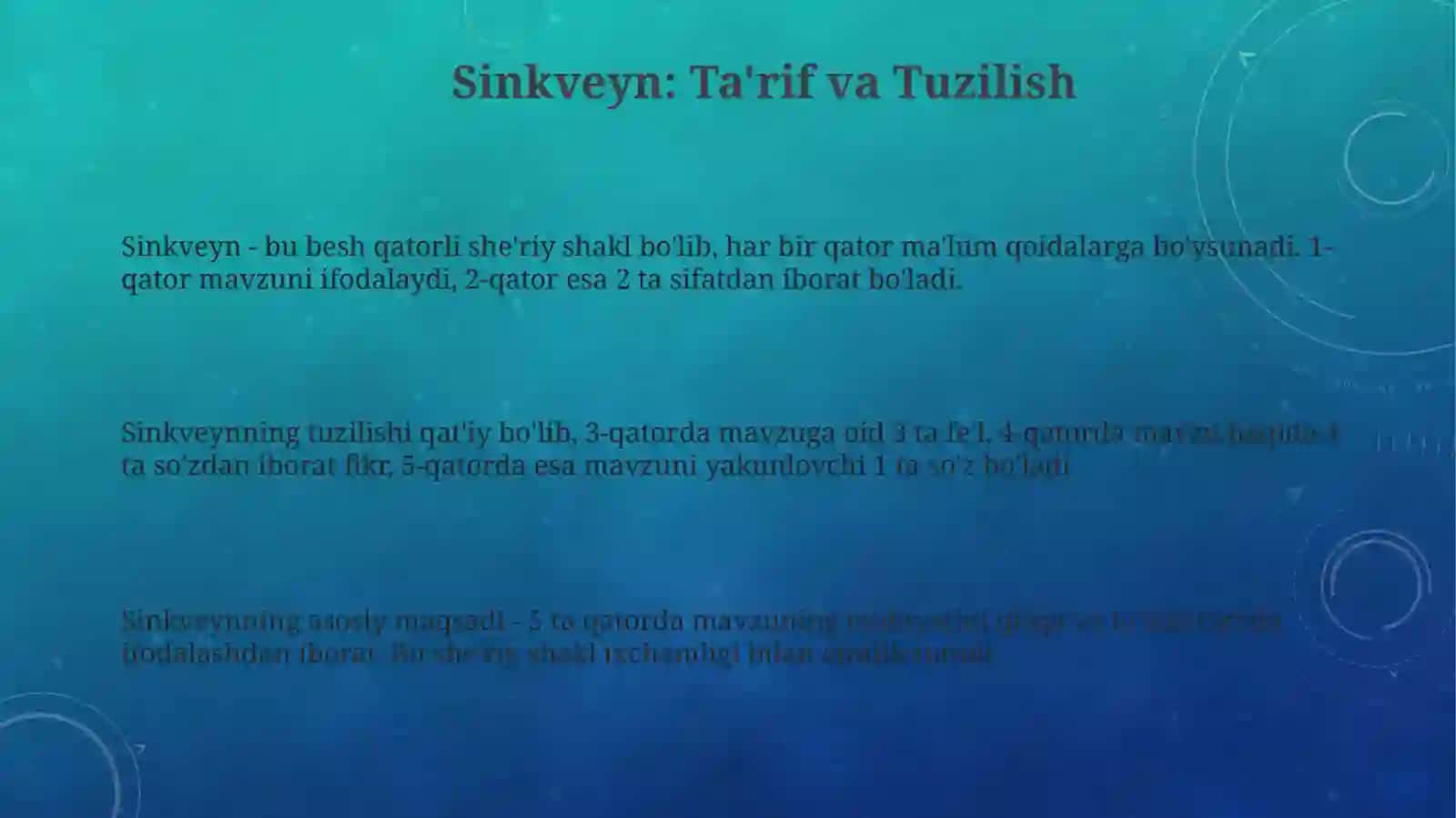 Sinkveynmetodi 3