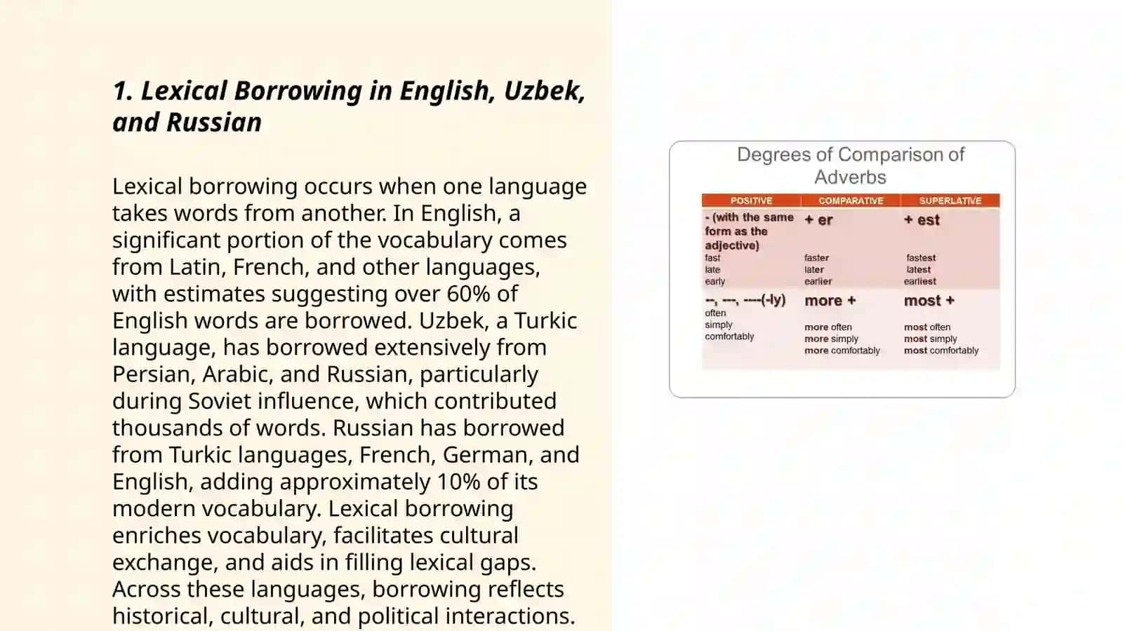 Lexical system in comparative typology of English Uzbek and Russian 3