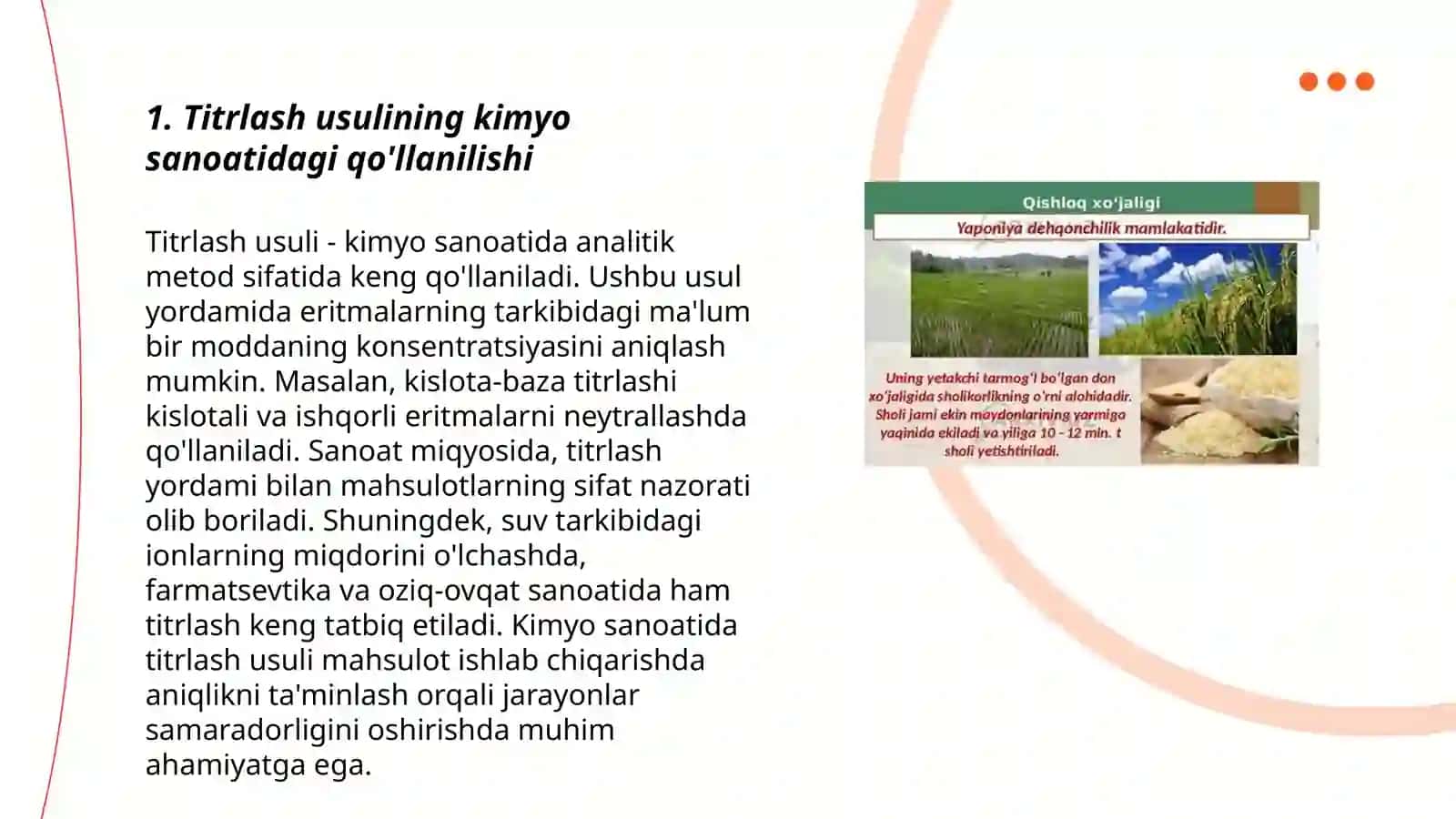 Titrlash usulining xalq xoʻjaligidagi ahamiyati 3
