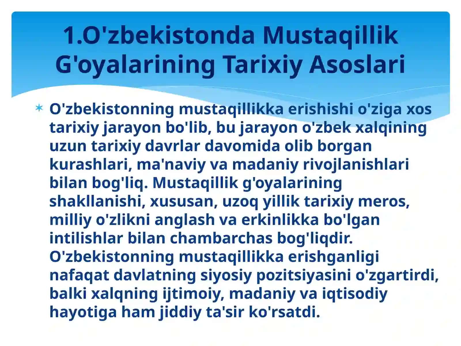 O'zbekistonda mustaqillik go'yalarining tarixiy asoslari 3