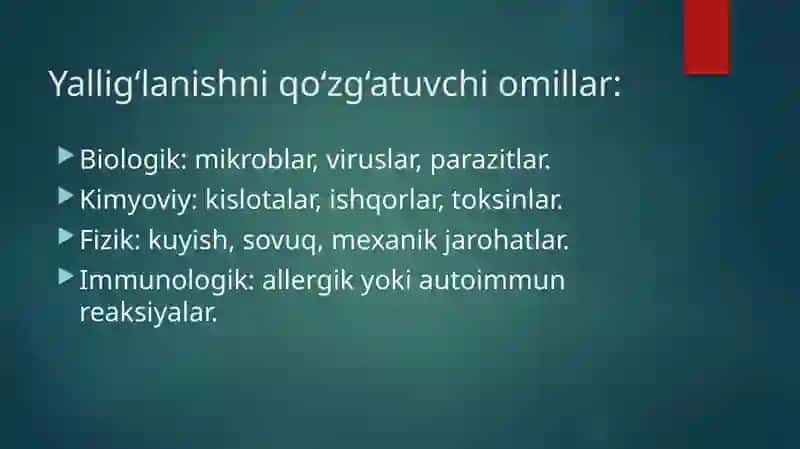 Yallig’lanish patofiziologiyasi 3