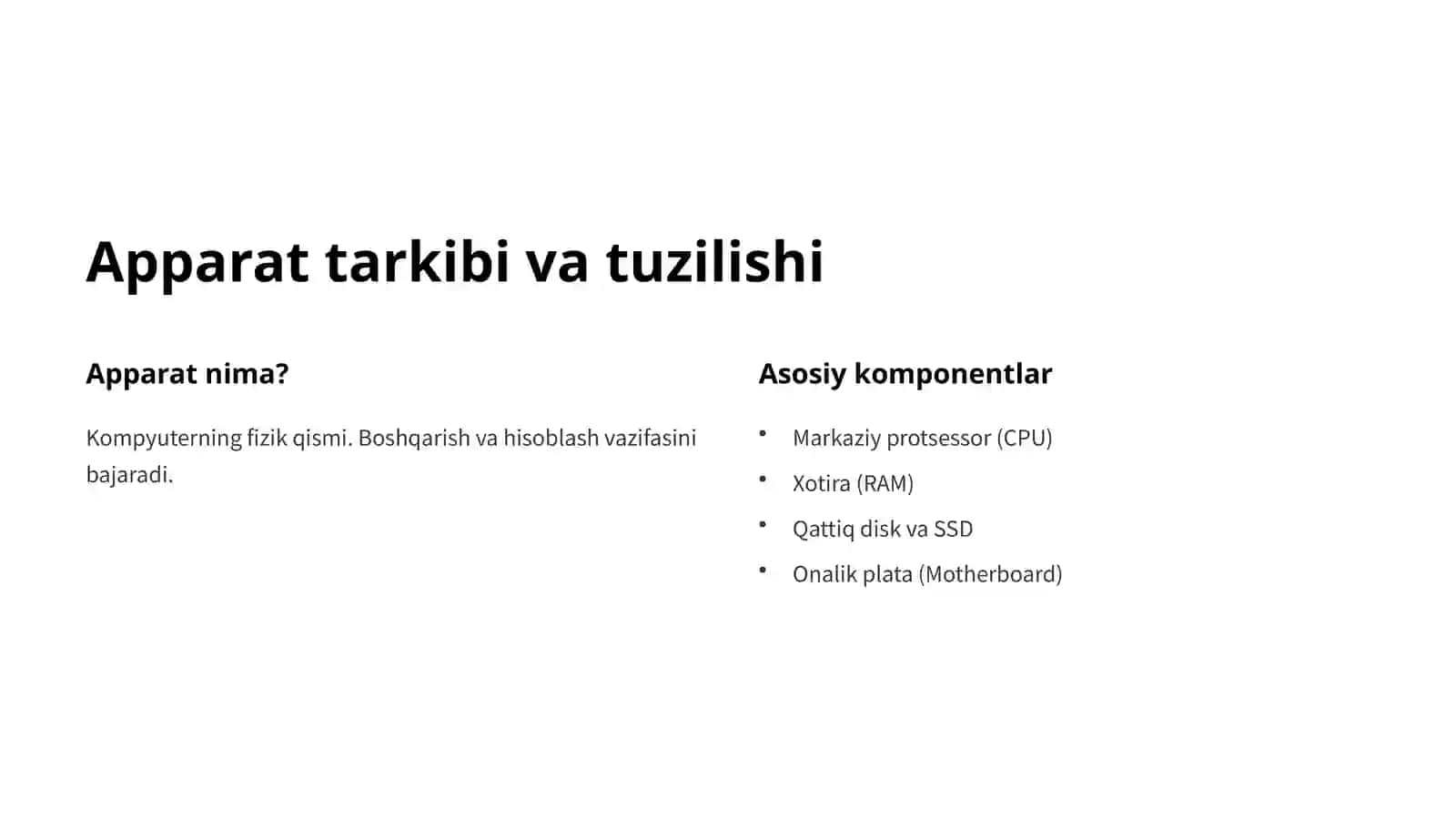 Aparat va dasturiy ta'minot 3