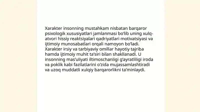 Xarakter haqida tushuncha 3