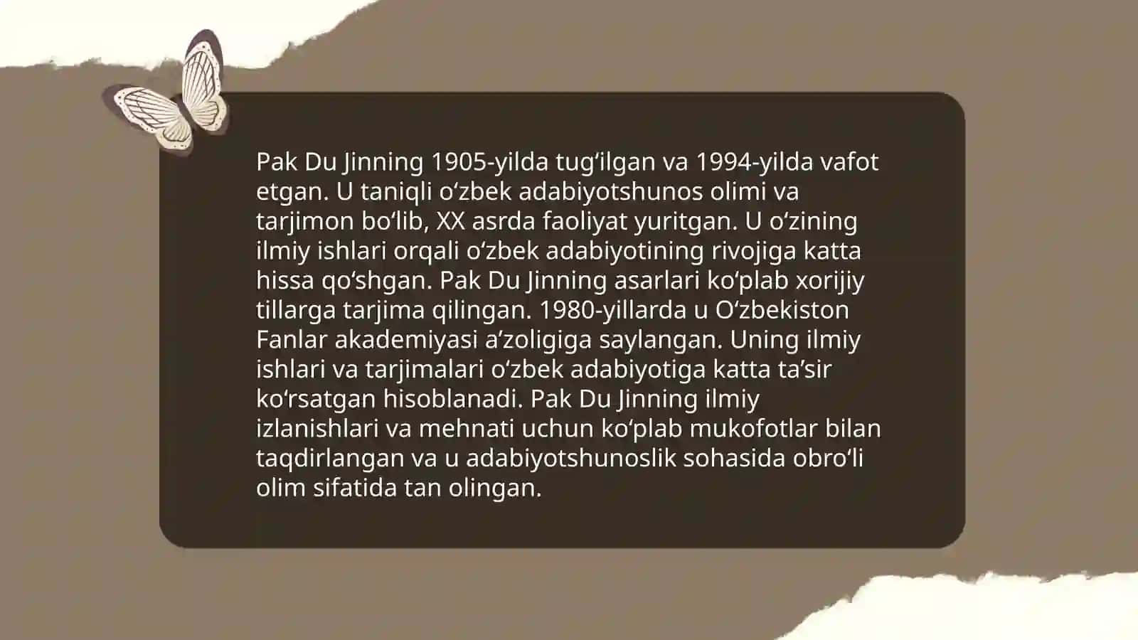 Pak Du Jin hayoti va ijodi 3