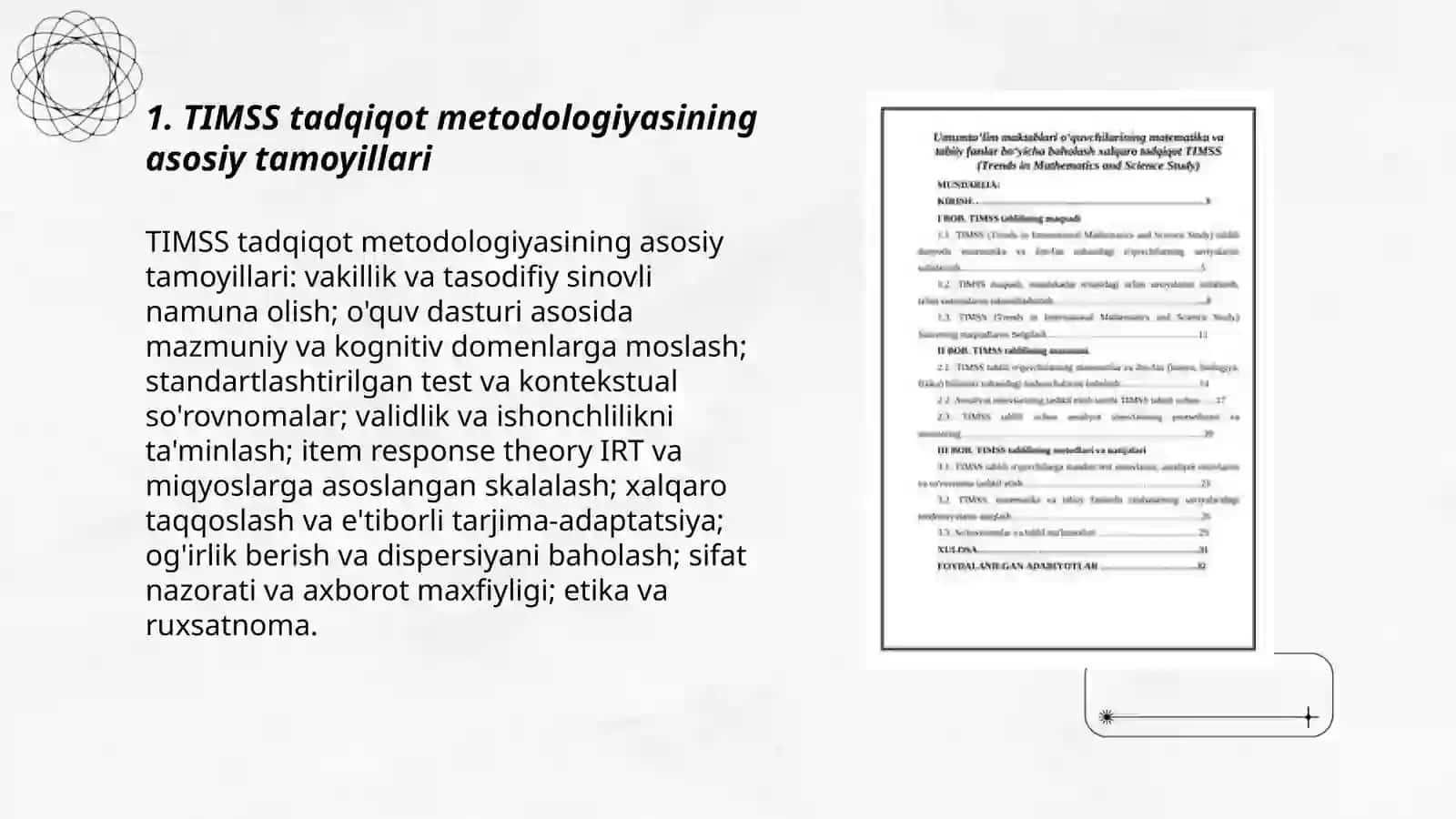 TIMSS tadqiqot usullarining xususiyatlari 3