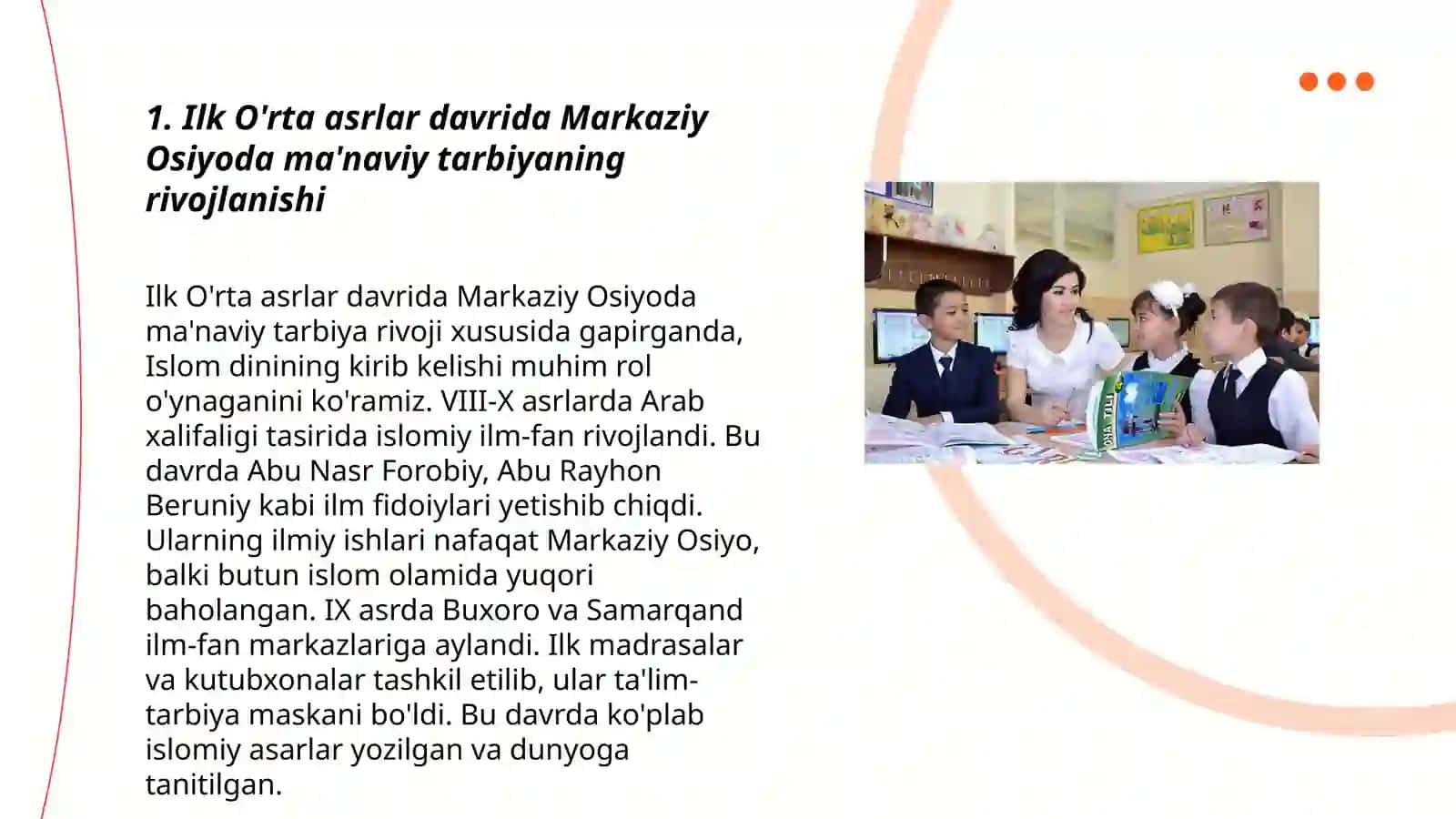 Ilk O'rta asrlarda Markaziy Osiyoda ma'naviy tarbiya masalasi 3